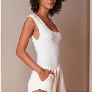 My Mum Made It Blue Wishes Floral Cap Sleeve Dip Back Bodysuit Size XS NWT